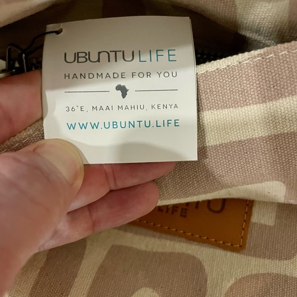 Ubuntulife handmade canvas tote handbag made in Kenya NWT - Picture 6 of 6